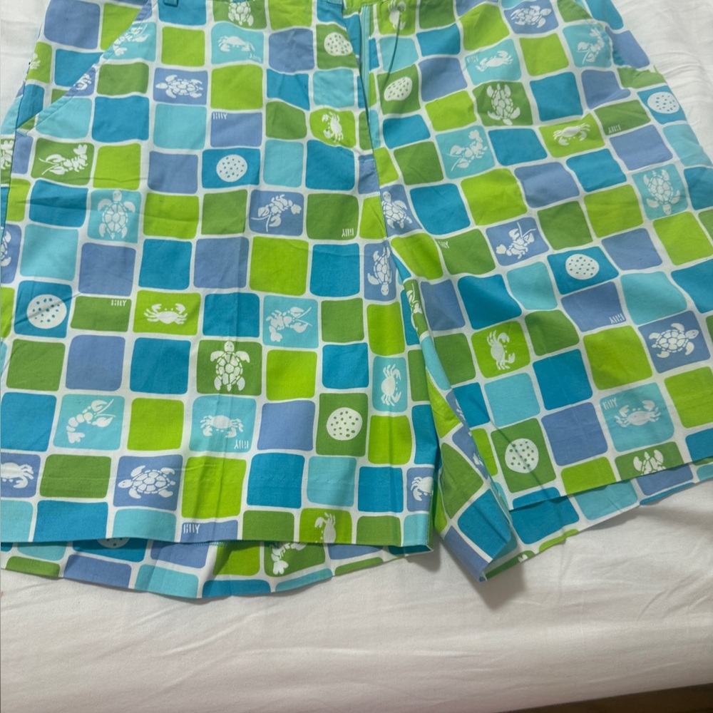 Lilly Pulitzer Aqua and Lime Patterned  Shorts